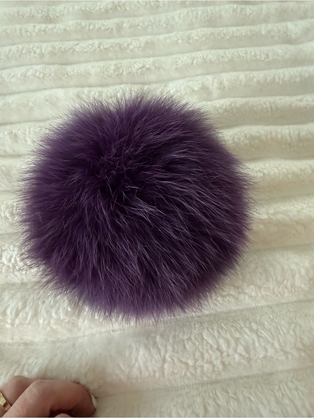 Fendi Purple & Teal Fur Pom Keychain - Picture 4 of 4